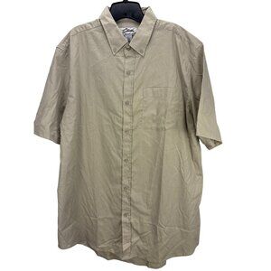 Tri Mountain XLT Khaki Short Sleeve Button Shirt Cotton Blend Workwear